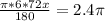 \frac{ \pi *6*72x}{180} =2.4 \pi