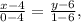 \frac{x-4}{0-4}= \frac{y-6}{1-6} ,