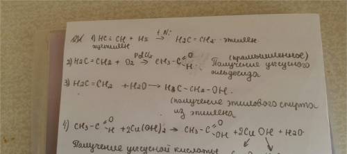 Напишите уравнения получения этилацетата из ацетилена