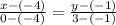 \frac{x-(-4)}{0-(-4)} = \frac{y-(-1)}{3-(-1)}