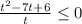 \frac{ t^{2} -7t+6}{t} \leq 0&#10;