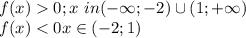 f(x)0 ; x \ in (-\infty;-2) \cup (1;+\infty) \\ f(x)