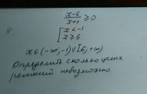 \frac{x-6}{x+1} \geq 0