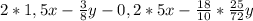 2*1,5x-\frac{3}{8}y-0,2*5x-\frac{18}{10}*\frac{25}{72}y