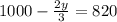 1000-\frac{2y}{3}=820