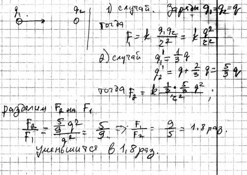 Решить по .1. два одинаковых заряда находятся в вакууме 3 см друг от друга и отталкиваются с силой 1