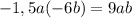 -1,5a(-6b)=9ab