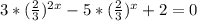 3* ( \frac{2}{3} )^{2x} -5*( \frac{2}{3} )^{x}+2=0