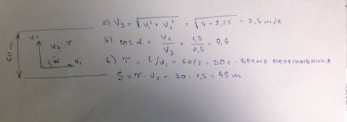 Спо ! скорость пловца относительно воды v1 = 2 м/с и он держит курс пер- пендикулярно берегам. скоро