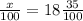 \frac{x}{100} = 18\frac{35}{100} &#10;