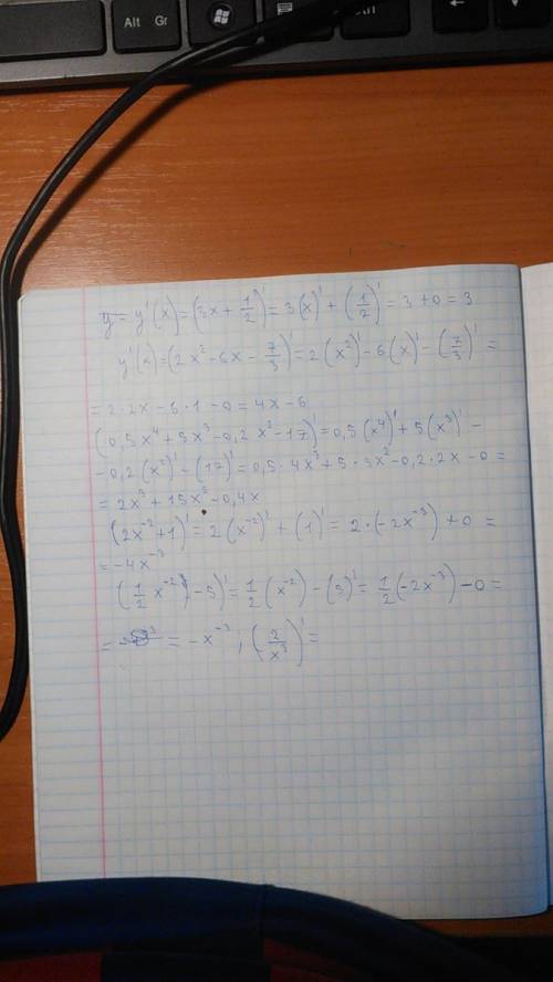 Y=3x+1/2-дробь это . y=2x(в квадрате)-6x-7/3-дробь . y=0,5x(в4 степени)+5x(в кубе)-0,2x(в квадрате)-