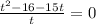 \frac{t^2-16-15t}{t}=0