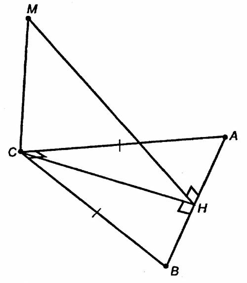 Звершини прямого кута с рівнобедреного трикутника авс проведено перпендикуляр см до його площини зна