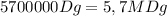 5700000Dg=5,7MDg