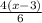 \frac{4(x-3)}{6}