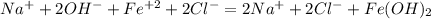 Na^{+} +2OH^{-}+Fe^{+2}+2Cl^{-}=2 Na^{+} +2Cl^{-}+Fe(OH)_{2}