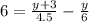 6= \frac{y+3}{4.5} -\frac{y}{6}