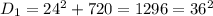 D_1=24^2+720=1296=36^2