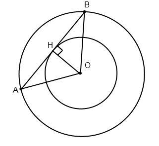 Даны две окружности с центром в точке о, радиусы которых 10см и 5см ав хорда большей окружности, кот