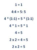 Мальчик поспорил с учительницей , что 2×2=5, и победил. как он это сделала? тот, кто и правильно реш