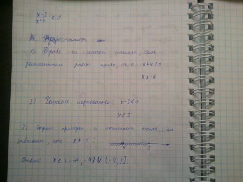 Решите неравенство (x-3)/(x+4)≤0. объясните, , как решать подобное.