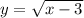 y= \sqrt{x-3}