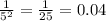 \frac{1}{5^2} = \frac{1}{25} =0.04