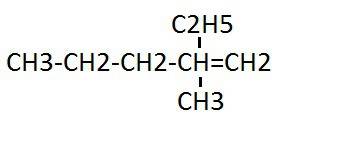 Структурна формула 2-етил-2-метилпент-1-ен
