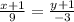 \frac{x+1}9= \frac{y+1}{-3} }