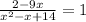 \frac{2-9x}{x^2-x+14} = 1