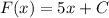 F(x)=5x+C