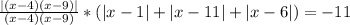 \frac{|(x-4)(x-9)|}{(x-4)(x-9)} *(|x-1|+|x-11|+|x-6|)=-11