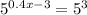 5^{0.4x-3}=5^{3}