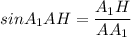 sinA_{1}AH=\dfrac{A_{1}H}{AA_{1}}