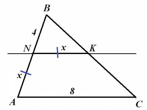 Прямая которая параллельна стороне ac треугольника abc пересекает сторону ab в точке n , а сторону b