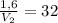 \frac{1,6}{V_2}=32