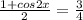 \frac{1+cos2x}{2} = \frac{3}{4}