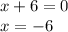 x+6=0\\x=-6