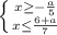 \left \{ {{x \geq -\frac{a}{5} } \atop {x \leq \frac{6+a}{7} }} \right.