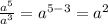 \frac{a^5}{a^3}=a^{5-3}=a^2