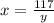 x= \frac{117}{y}