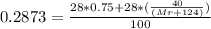 0.2873= \frac{28*0.75+28*( \frac{40}{(Mr+124)}) }{100}