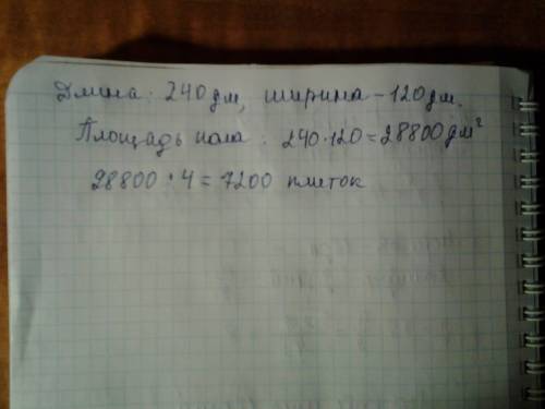 Взале длиной 24 м и шириной 12 м надо покрыть пол квадратными плитками. сколько потребуется плиток е