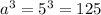 a^{3} = 5^{3}=125