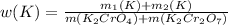 w(K)= \frac{m_1(K)+m_2(K)}{m(K_2CrO_4)+m(K_2Cr_2O_7)}