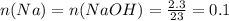 n(Na) = n(NaOH) = \frac{2.3}{23} = 0.1