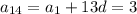 a_{14}=a_1+13d=3