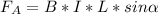 F_{A} =B*I*L*sin \alpha