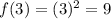 f(3)=(3)^2=9