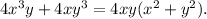 4x^3y+4xy^3=4xy(x^2+y^2).